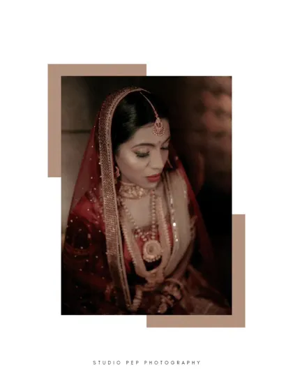 An artistic, framed portrait of Alka, her gaze soft and her pose graceful, creating a timeless and elegant image.