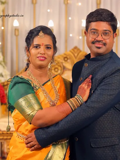 A classic portrait from an engagement ceremony. We ensure both partners look their best in these important photos that mark the beginning of their journey.