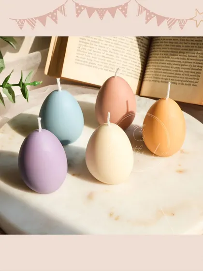 My simple pastel egg candles are perfect for a minimalist Easter display. They come in a variety of soft spring colors.