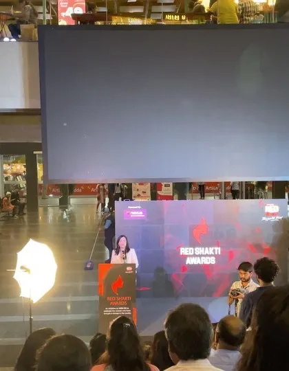 A wide shot of the awards ceremony, showing the scale of the event. It was an honor to be recognized on such a prominent platform.