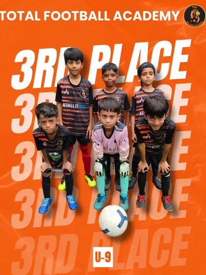 Our new U9 boys team celebrating a 3rd place finish in their debut at the Monsoon Cup CFCI.