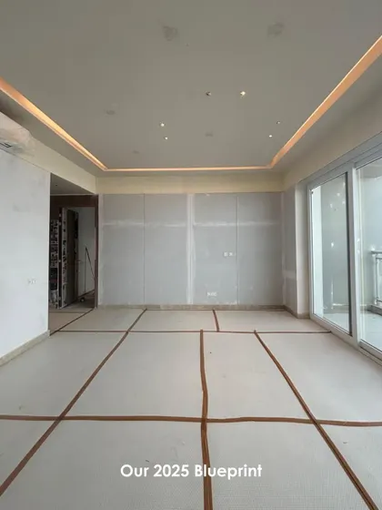 Our 2025 blueprint. This image of a room under construction symbolizes our ongoing work across India, where each project takes shape reflecting its unique local context and design possibilities.