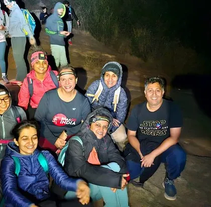 A night trek in the Western Ghats. Equipped with headlamps and expert guides, teams can experience the thrill of hiking under the stars.