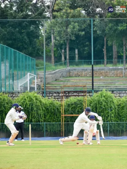 A batsman plays a classic drive during a practice match on our lush green cricket ground. This is where technique is perfected.