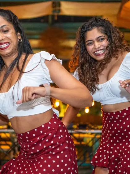 The smiles say it all. Our student performers enjoying their moment in the spotlight at La Rumba. We love to see it.