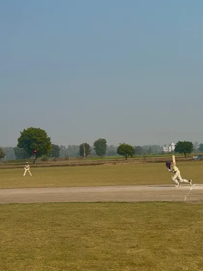 A classic cover drive from Sagar.