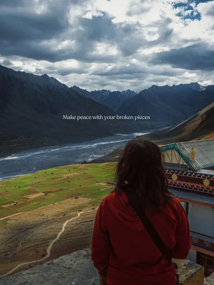 Looking out over the valley from a monastery in Spiti. These moments of quiet reflection, surrounded by such immense beauty, are what I seek as a traveler and photographer.