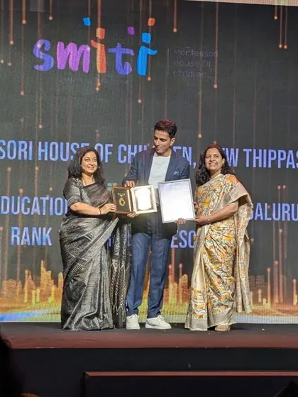 Another shot from the stage, celebrating our achievement. This award motivates us to continue providing the best possible foundation for our children.