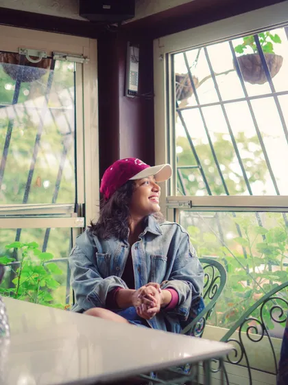 A candid moment from my time in Mussoorie, enjoying a coffee at a cafe.
