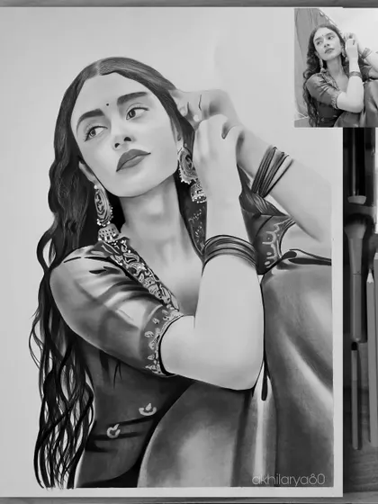 An elegant and dramatic pose captured in this A3 graphite sketch. I used strong contrasts to create a sense of mood and sophistication.