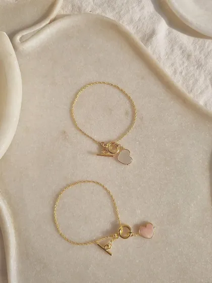 My heart-shaped toggle bracelets are a beautiful gift for a sibling.