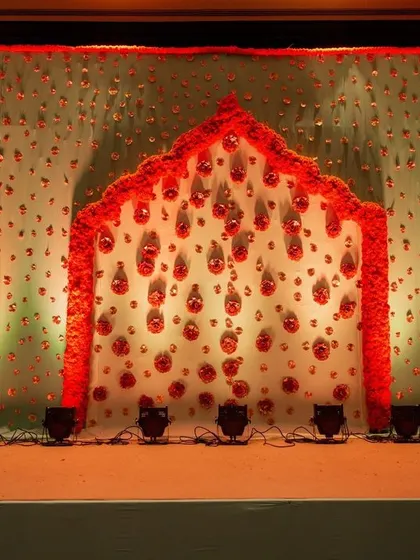 A duplicate of the 'Sajjangoth' stage backdrop, highlighting the intricate floral work.
