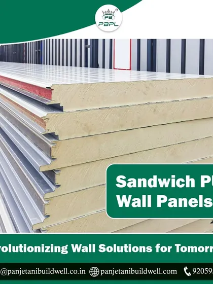 A large stack of our sandwich PUF wall panels, ready for shipment. We are revolutionizing wall solutions for tomorrow by providing high-quality, durable, and efficient panels across India.
