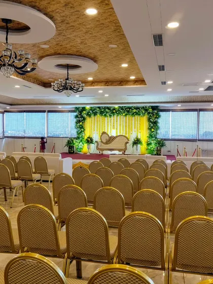 A full view of the hall prepared for the event.
