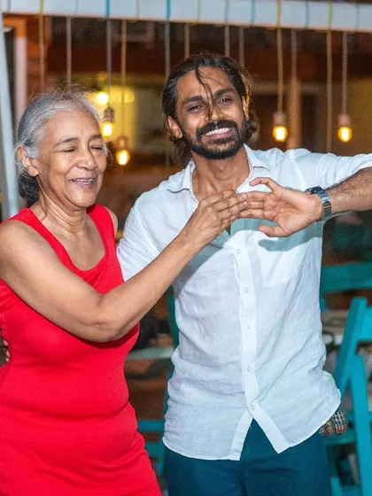 A beautiful moment between an older and younger dancer, proving that dance is for all ages.