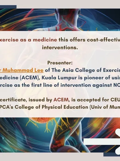 We are bringing Dr. Muhammad Lee, a pioneer in using exercise as a first-line intervention against NCDs, to India for this course, highlighting our dedication to world-class expertise.