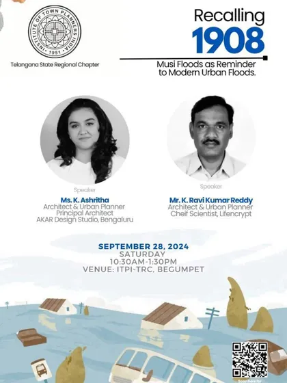As recognized experts in our field, we were honored to speak at a workshop by the Institute of Town Planners. We shared our insights on how historical events like the Musi Floods can inform modern urban planning for more resilient cities.