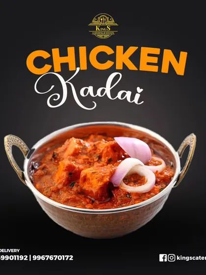 A classic North Indian dish, our Chicken Kadai is cooked in a traditional kadai (wok) with bell peppers, onions, and a blend of freshly ground spices.