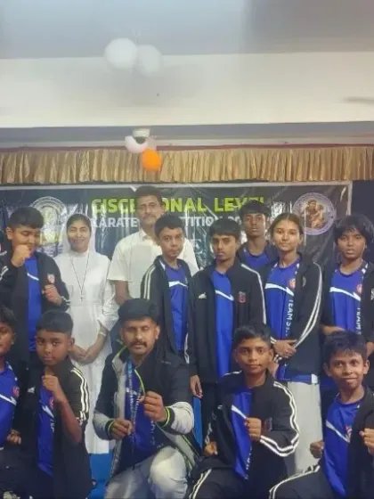 Our team at the CISCE Zonal Karate Championship 2025. A group of focused and ready fighters, united as a team.