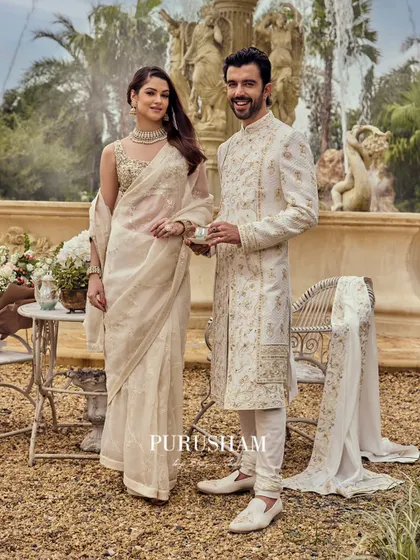A moment captured in elegance, where every detail tells a story of heritage and love. This is the heart of my 'Amore' collection.