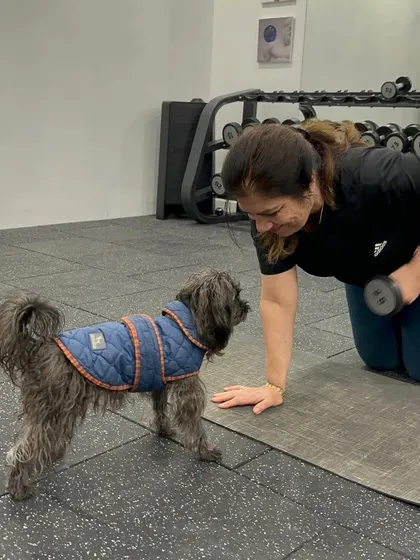 Our community includes our furry friends too. Having a friendly face, and tail, to cheer you on makes every dumbbell row better.