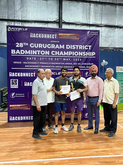 Another proud moment with my players from the Deuce team, who showed incredible skill and teamwork to win their category at the Gurugram District Badminton Championship.