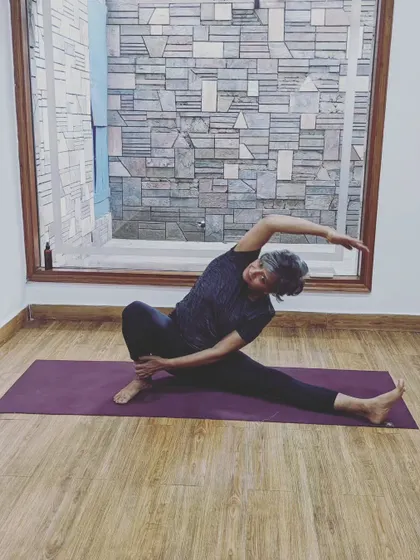 It doesn't matter what your strengths or limitations are, you just have to show up. This beautiful side bend, Parighasana, is a wonderful preparation for more complex balancing poses.