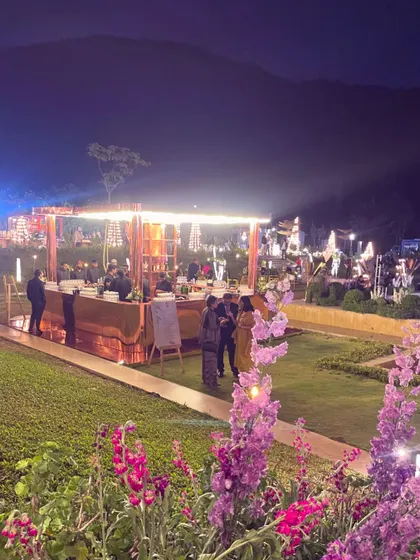 Here's our team setting up a bespoke polished copper bar for a reception at Nandi Hills. We love working with unconventional materials to create statement pieces that become the centerpiece of an event.