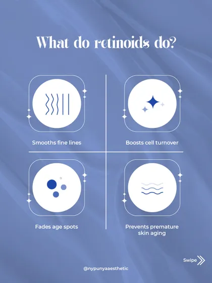 Retinoids work by smoothing fine lines, fading age spots, boosting cell turnover, and preventing premature aging. They are a powerful tool in a preventative skincare regimen.