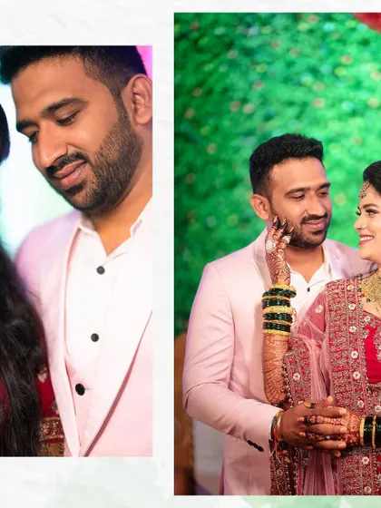 A collection of candid moments from the reception. The bride gently touching the groom's face is a perfect, unscripted expression of love.
