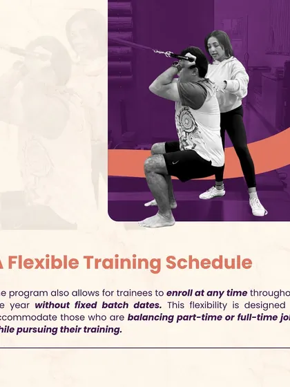 My program offers a flexible training schedule. You can enroll at any time throughout the year, which is ideal for those balancing other jobs while pursuing their training.