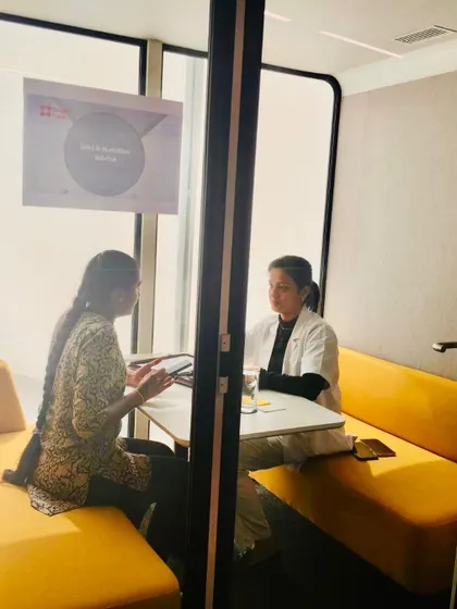 Another one on one session with an employee, where we discuss her specific dietary needs and lifestyle. My approach is always personalized because what works for one person may not work for another.