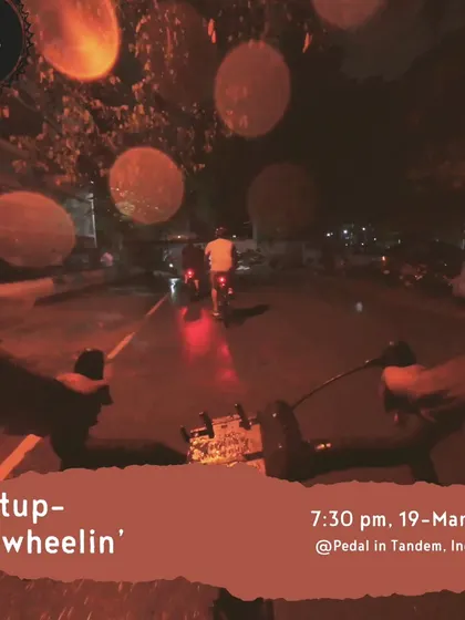 An announcement for one of our 'Freewheelin' night rides. This point-of-view shot captures the unique feeling of cycling through the city after dark.