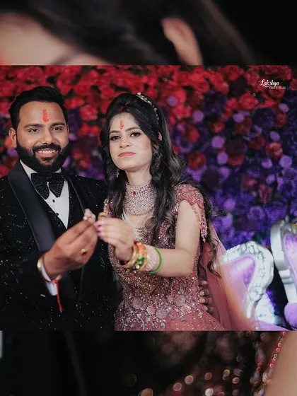 The ring exchange moment, a pivotal part of the engagement ceremony, captured up close to preserve the memory forever.