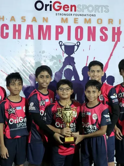 The U15 team celebrating their Fair Play award at the Hasan Memorial Championship. We are just as proud of our team's sportsmanship as we are of their victories.