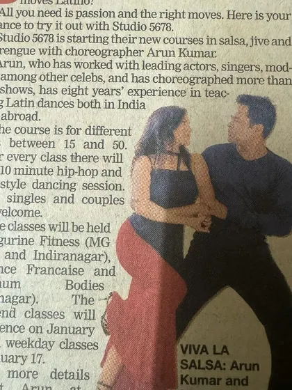 Another clipping about the weekend and weekday classes offered by my guru. He worked with leading actors, singers, and models, but always had time for beginners.
