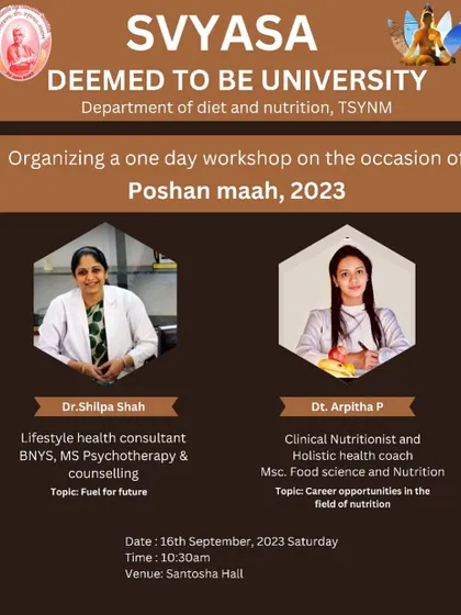 Another version of the event poster for the Poshan Maah 2023 workshop. It was an honor to be invited to speak and help shape the future of healthcare.