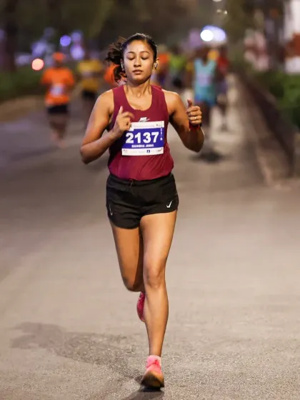 Strength in the legs, fire in the heart. A night run, pushing the pace and feeling strong. This is the result of a consistent training plan.