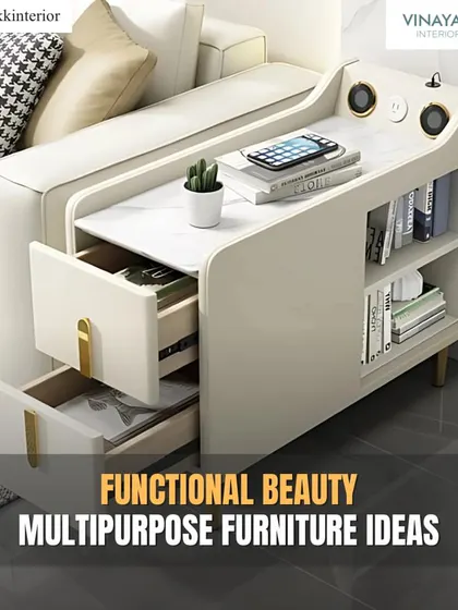 Multipurpose furniture is key to smart design. This collection shows innovative ideas like coffee tables with hidden storage, sofa beds, and modular shelving systems that maximize function without sacrificing style.