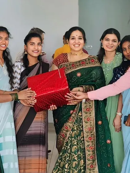 My team surprised me with a gift at the opening. It's the people who make Kahaani Box such a special place.