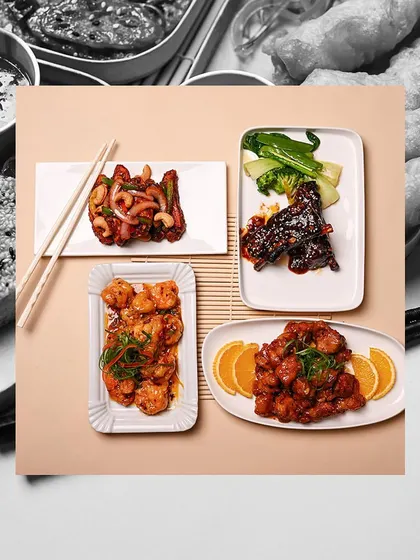 Here's a look at a recent party menu I created. It featured everything from Gochujang Lamb Chops and Butter Garlic Prawns to Orange Chicken, showcasing the diverse flavors I can bring to your event.