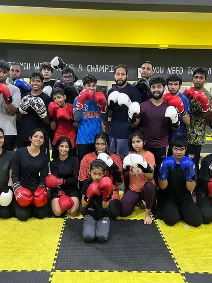 A duplicate image of our boxing group, showcasing the mix of ages and skill levels.