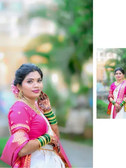 A beautiful portrait of the bride, with a soft focus background that makes her stand out.