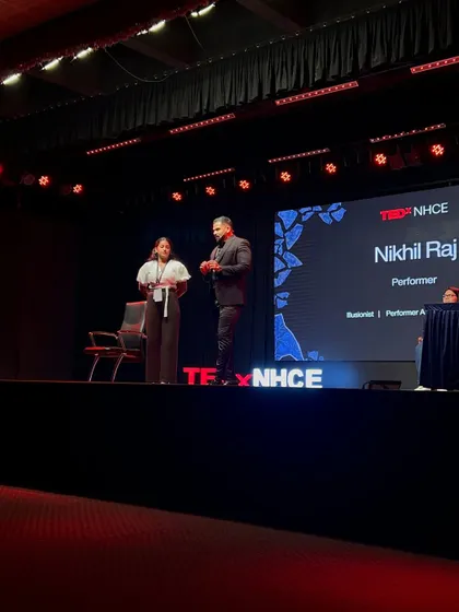 Being invited to perform on the prestigious TEDx stage was a fantastic experience. I believe in the power of ideas and illusions to inspire, and it was a pleasure to interact with such a curious and engaging audience at TEDxNHCE.