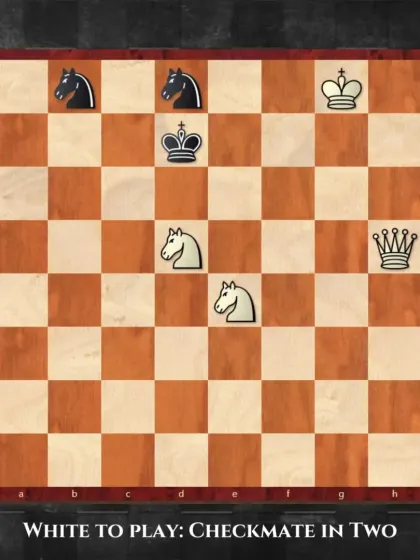 An interesting puzzle involving knights. It's White to play and deliver a checkmate in two moves.