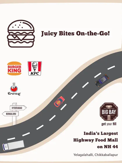 Juicy bites on the go. This graphic highlights our top spots for a quick and delicious meal, including Burger King, KFC, and Empire.