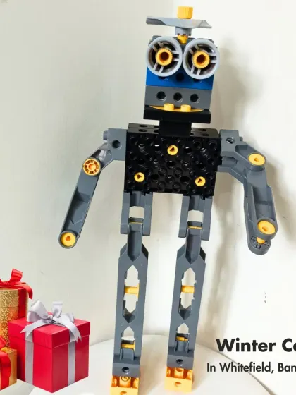Even robots get into the holiday spirit at our Winter Camp. A fun project combining mechanics and festive cheer.