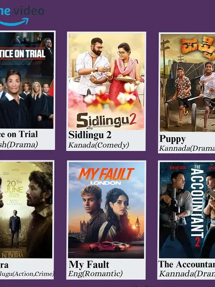 Here are some of the top picks from Prime Video, including Kannada comedies and romantic dramas. Gather your friends for a movie night you won't forget.