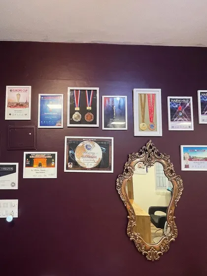 Another view of my awards. This is the proof of my skill and dedication to the art of hair color.
