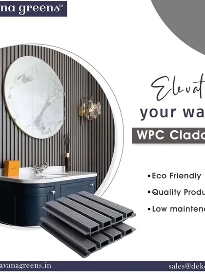 Here, my WPC cladding is used to create a chic and modern bathroom wall. Because it's water-resistant, it's a perfect and stylish alternative to tiles, providing a seamless and grout-free finish.